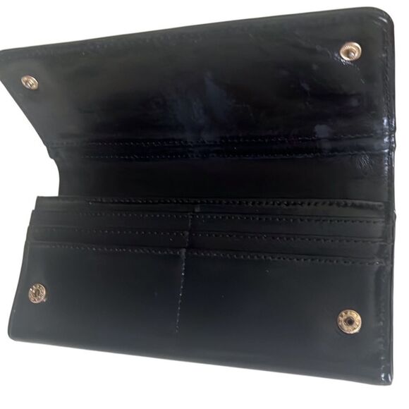Tory Burch Black Leather Long Continental Evelope Wallet - Picture 6 of 14